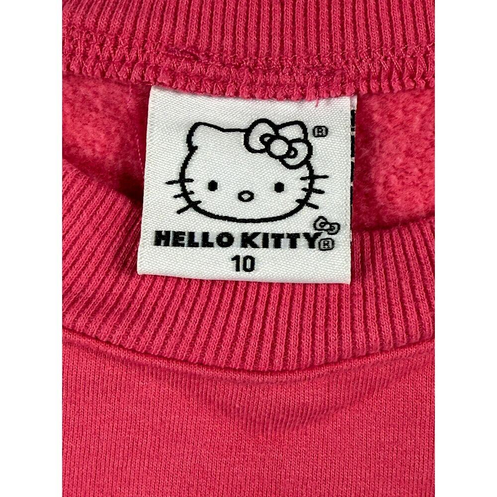 Hello Kitty Rhinestone Pink Girls Long Sleeve T-Shirt size 10 - Picture 2 of 7